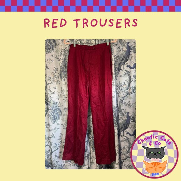 Vintage Red Trousers - Picture 1 of 5